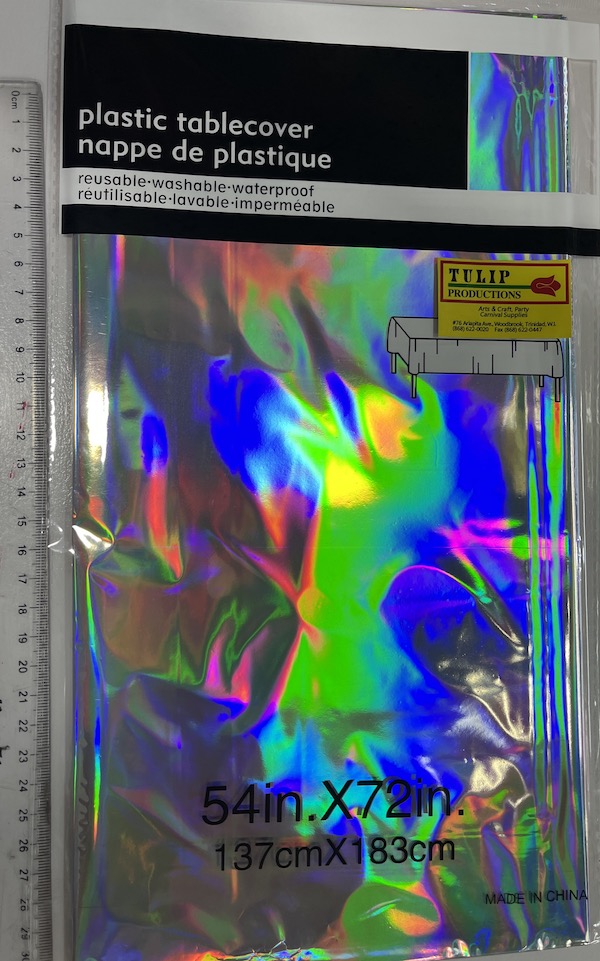 Plastic Table Cloth Iridescent
